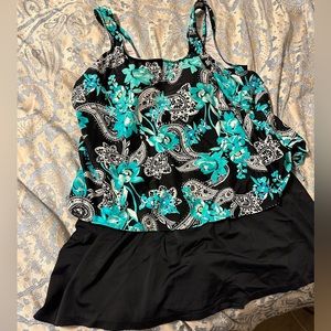 Azul by Maxine of Hollywood One Piece Swimsuit Dress Size 18W Plus Size